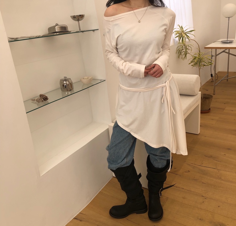 MELTED-P韓國直郵女裝新品休閑熱賣26春夏真品連衣裙含腰繩MELTED-P連衣裙