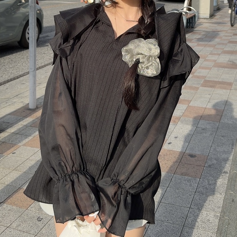 PALETTE-Q韓國直郵女士新款推薦26春夏休閑襯衫蕾絲衫蕾絲PALETTE-Q襯衫/蕾絲衫