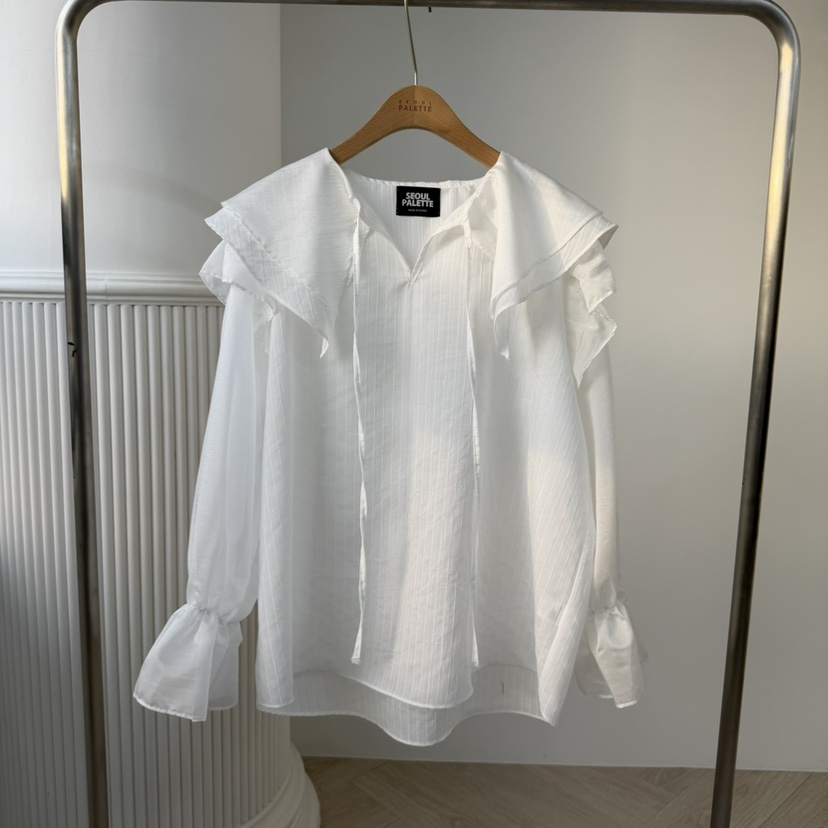 PALETTE-Q韓國直郵女士新款推薦26春夏休閑襯衫蕾絲衫蕾絲PALETTE-Q襯衫/蕾絲衫圖色1