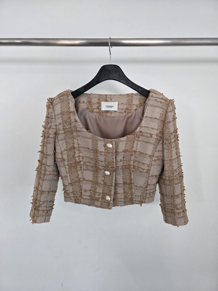 VERANDA東大門直郵女士新品26春夏推薦真品職業夾克粗花呢VERANDA夾克圖色1