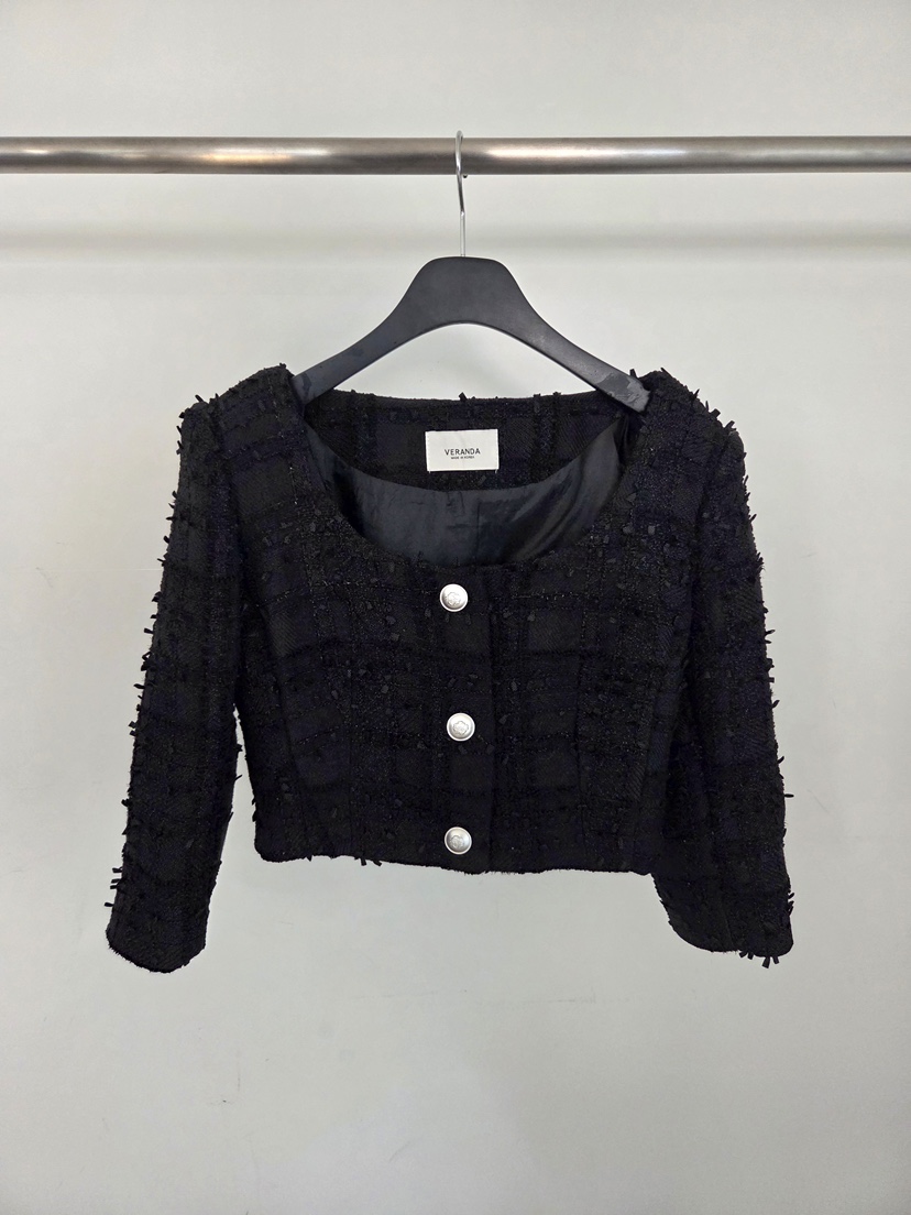 VERANDA東大門直郵女士新品26春夏推薦真品職業夾克粗花呢VERANDA夾克圖色2