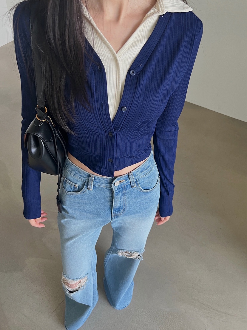 VERANDA東大門實拍女裝新品職業時尚推薦休閑長袖T恤假兩件VERANDA長袖T恤