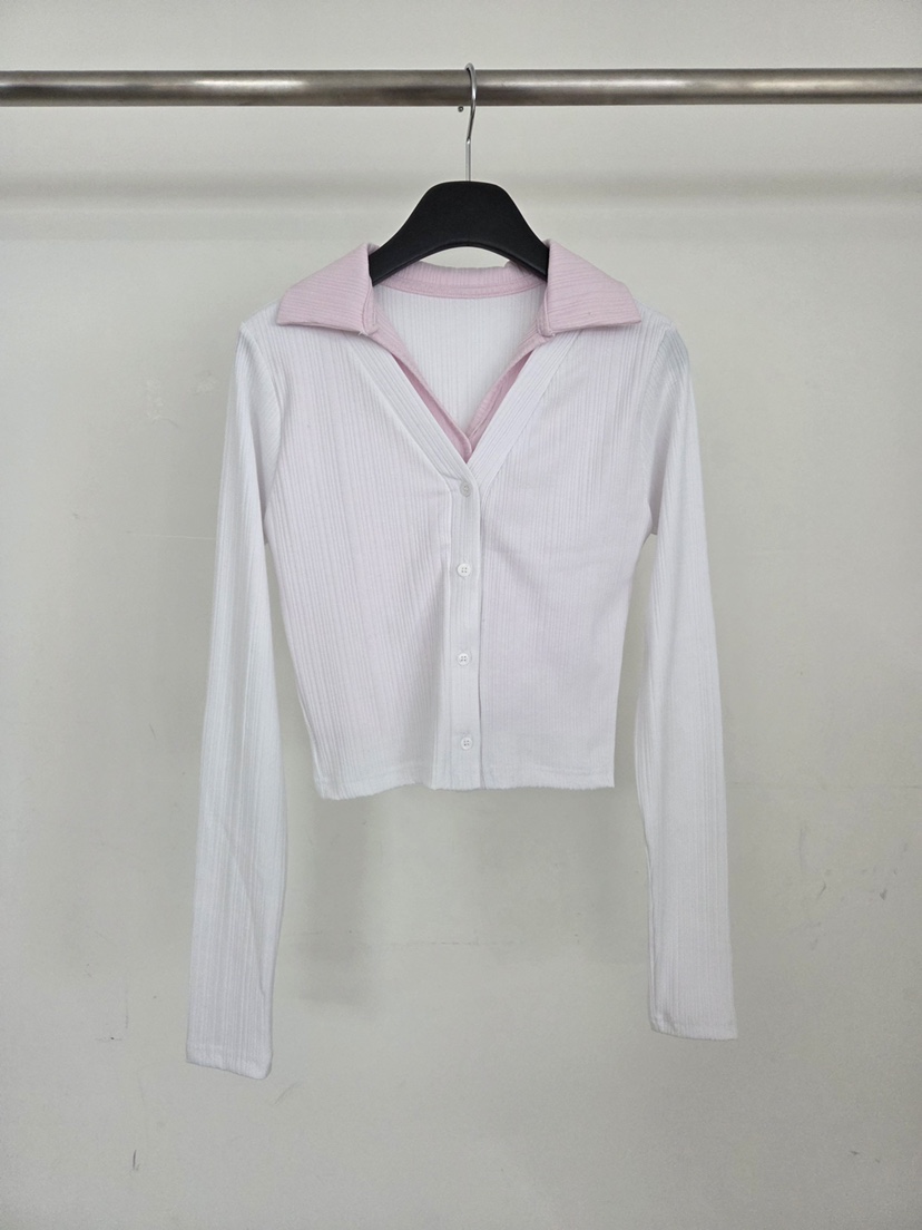 VERANDA東大門實拍女裝新品職業時尚推薦休閑長袖T恤假兩件VERANDA長袖T恤圖色2