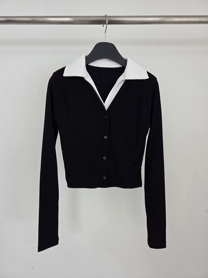 VERANDA東大門實拍女裝新品職業時尚推薦休閑長袖T恤假兩件VERANDA長袖T恤圖色3