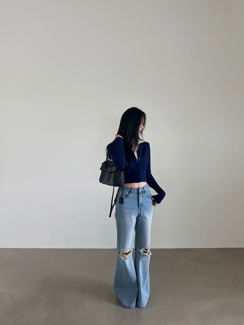 VERANDA韓國直郵女裝新款人氣職業時尚26春夏真品推薦牛仔褲VERANDA牛仔褲