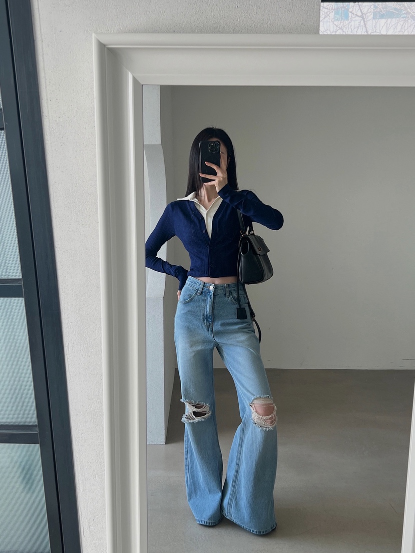 VERANDA韓國直郵女裝新款人氣職業時尚26春夏真品推薦牛仔褲VERANDA牛仔褲