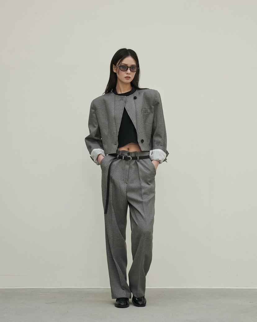 STAGE韓國代購女裝新款熱賣職業真品人氣休閑26春夏套裝含腰帶STAGE套裝圖色1