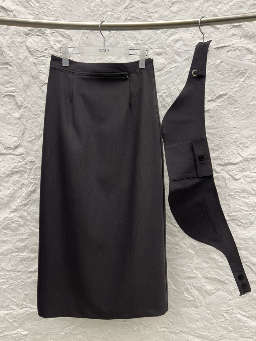 NOVUS韓國直郵女士新款時尚26春夏職業熱賣推薦長裙含腰帶NOVUS長裙