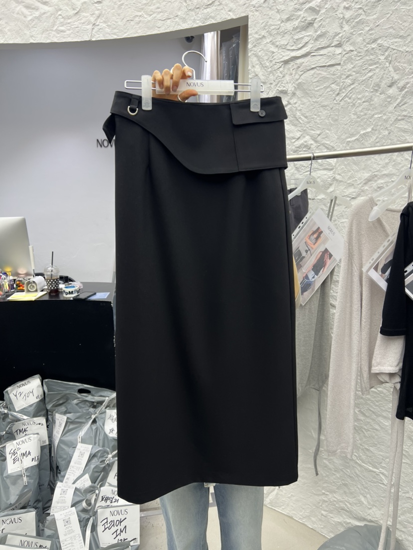 NOVUS韓國直郵女士新款時尚26春夏職業熱賣推薦長裙含腰帶NOVUS長裙圖色2