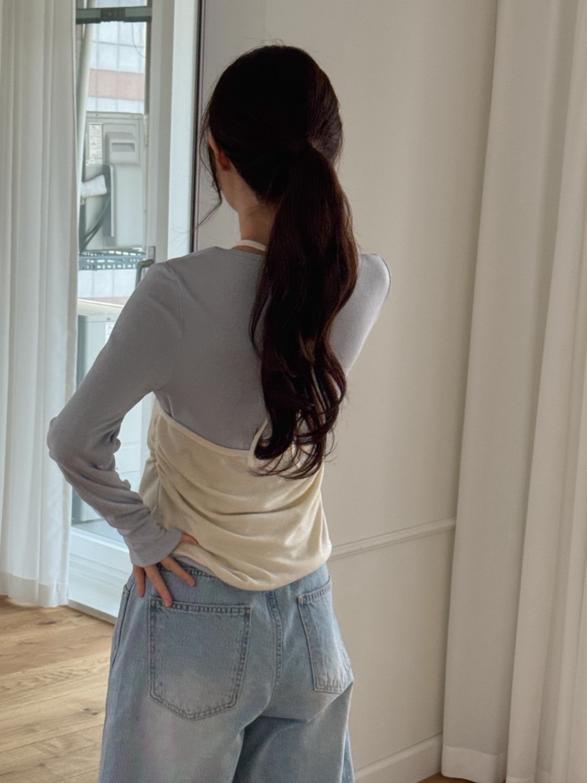 ERUME韓國代購女裝新款推薦職業26春夏熱賣休閑人氣長袖T恤ERUME長袖T恤