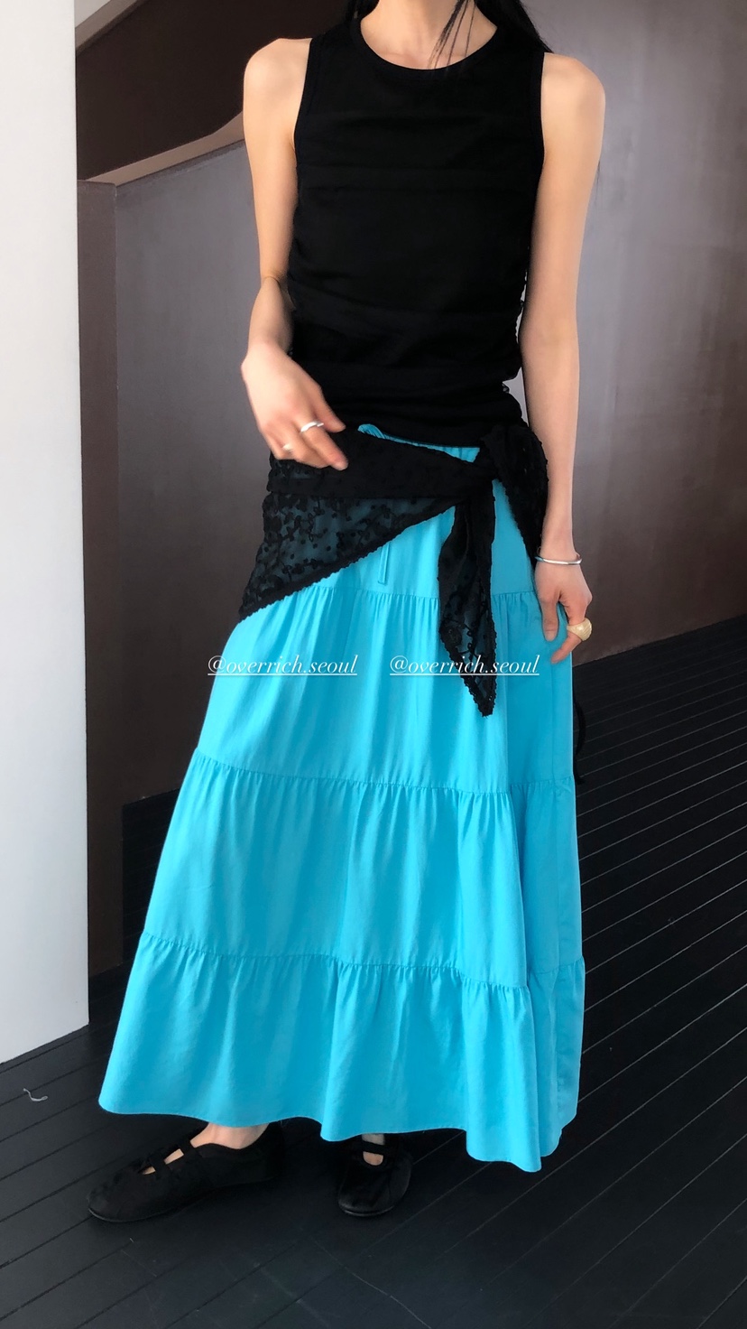 OVER RICH韓國直郵實拍女裝新品26春夏休閑人氣時尚長裙OVER RICH長裙