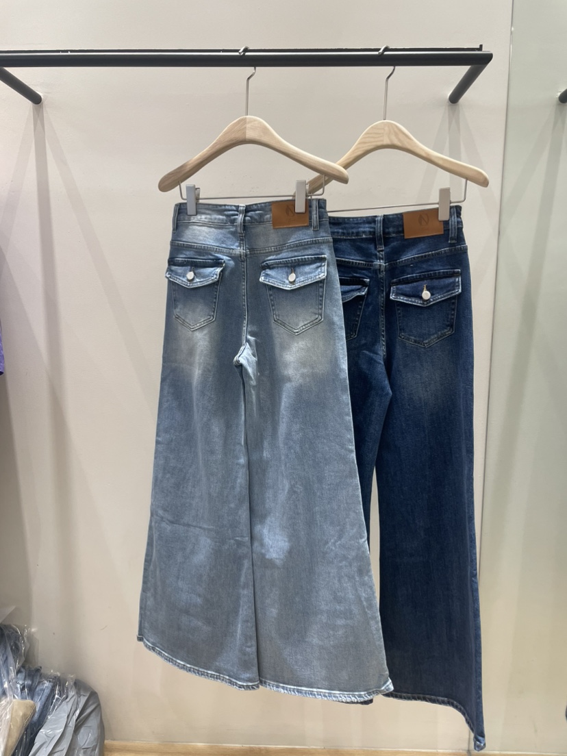 NEOUL韓國東大門代購女士新款人氣職業26春夏熱賣時尚牛仔褲NEOUL/ahin雙領標簽牛仔褲