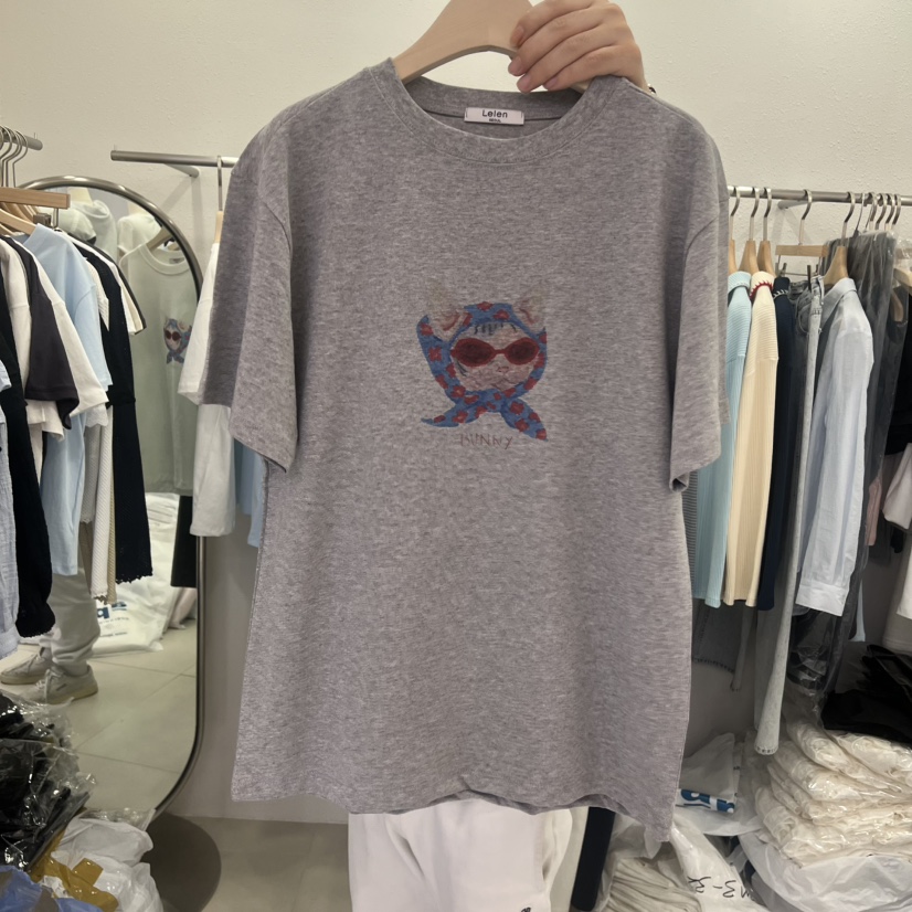 LELEN韓國東大門代購女裝新品26春夏推薦職業時尚T恤圍巾LELENT恤圖色2