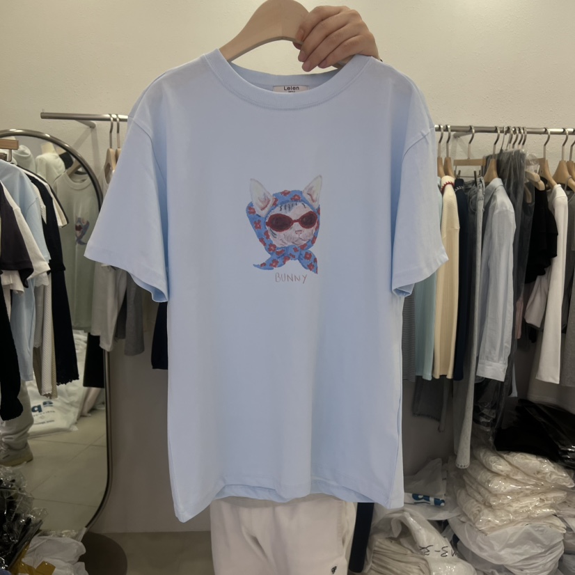 LELEN韓國東大門代購女裝新品26春夏推薦職業時尚T恤圍巾LELENT恤圖色3