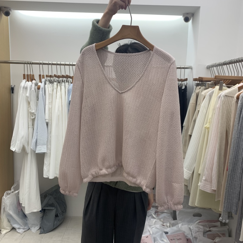 DRESS ROOM韓國東大門直郵女士新款推薦時尚休閑針織衫V領DRESS ROOM針織衫圖色2