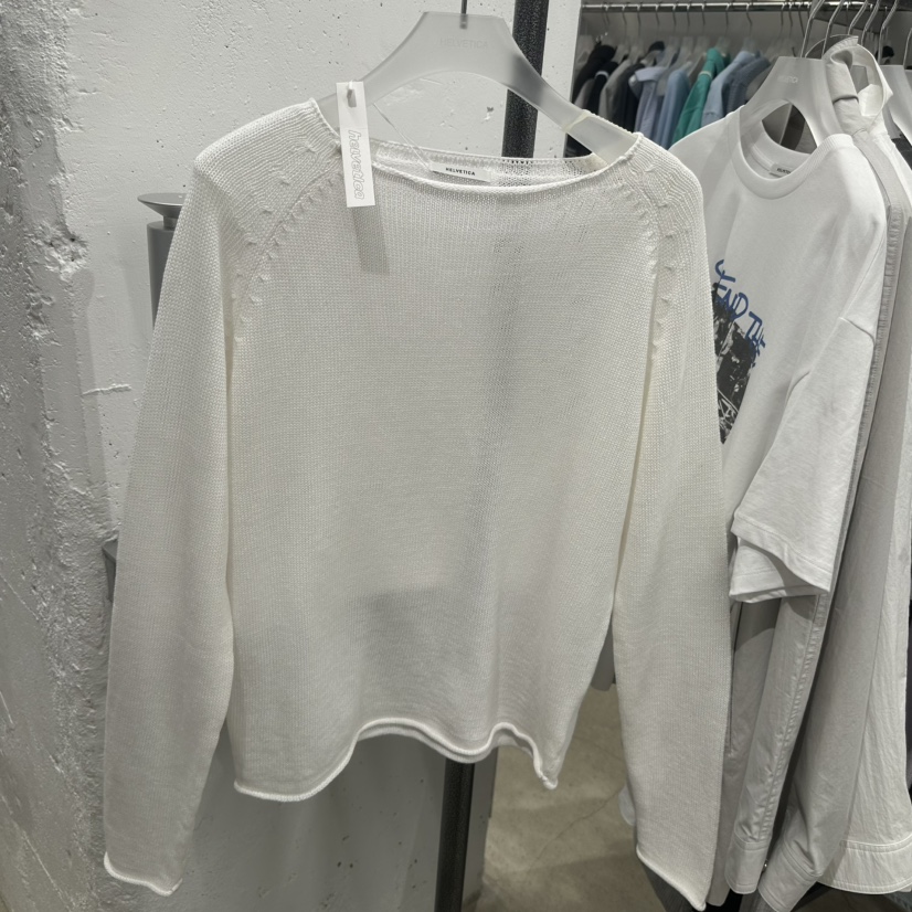 HELVETICA韓國代購女裝新款熱賣推薦休閑26春夏針織衫船領HELVETICA針織衫圖色1