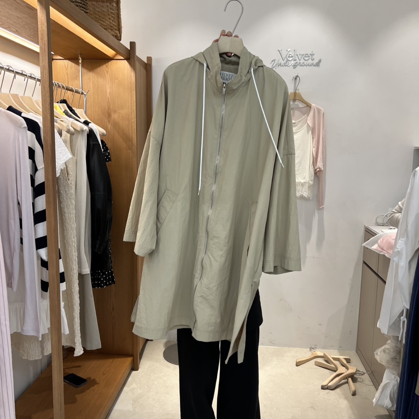 VELVET UNDERGROUND韓國直郵實拍女裝新品26春夏長款風衣VELVET UNDERGROUND長款風衣圖色1