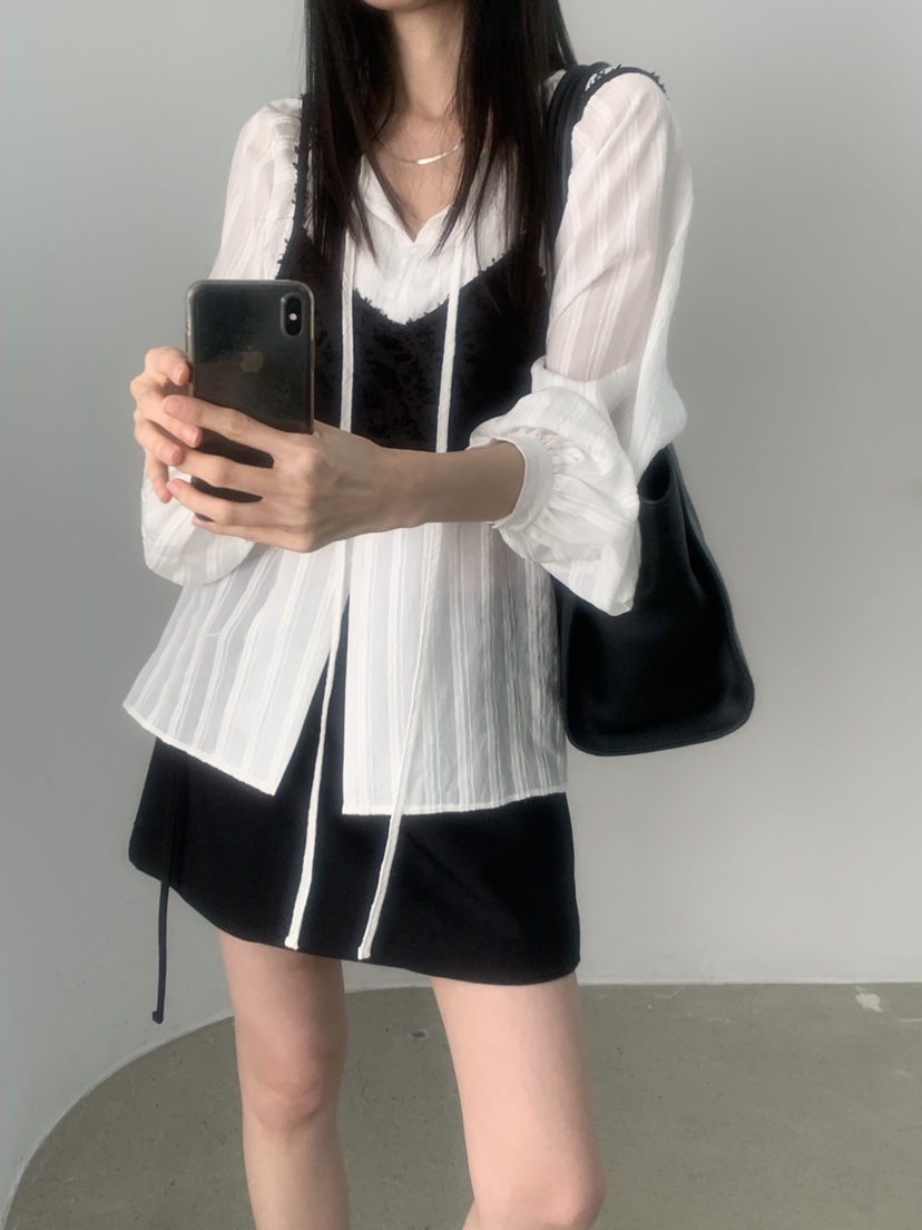 TRUE韓國代購女士新品時尚26春夏熱賣推薦休閑襯衫蕾絲衫TRUE襯衫/蕾絲衫