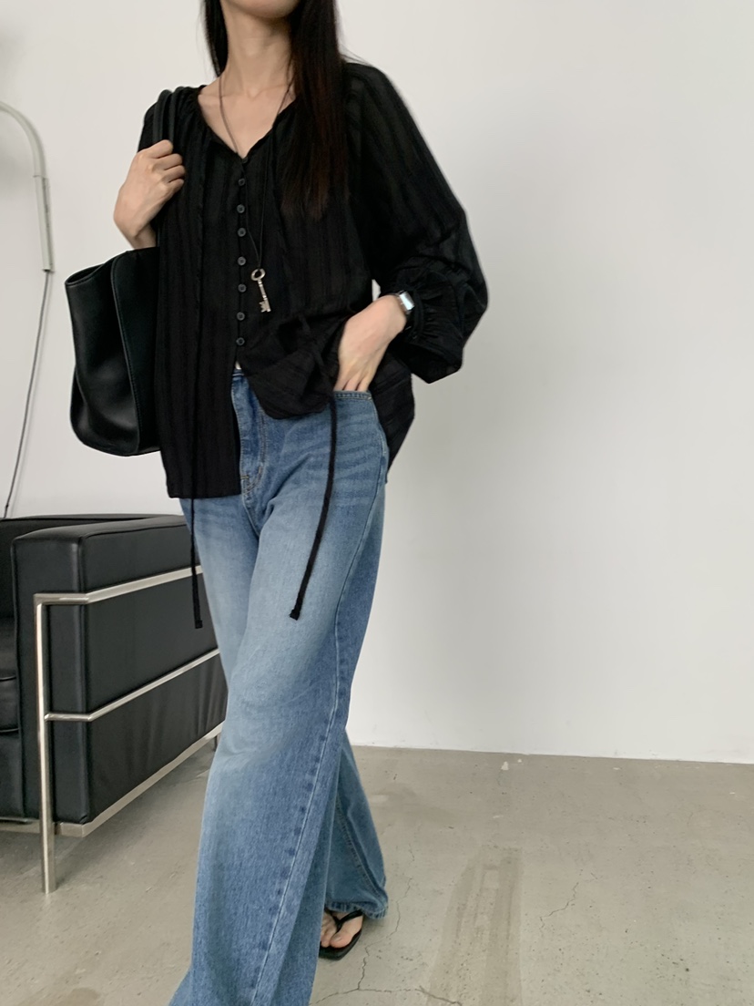 TRUE韓國代購女士新品時尚26春夏熱賣推薦休閑襯衫蕾絲衫TRUE襯衫/蕾絲衫