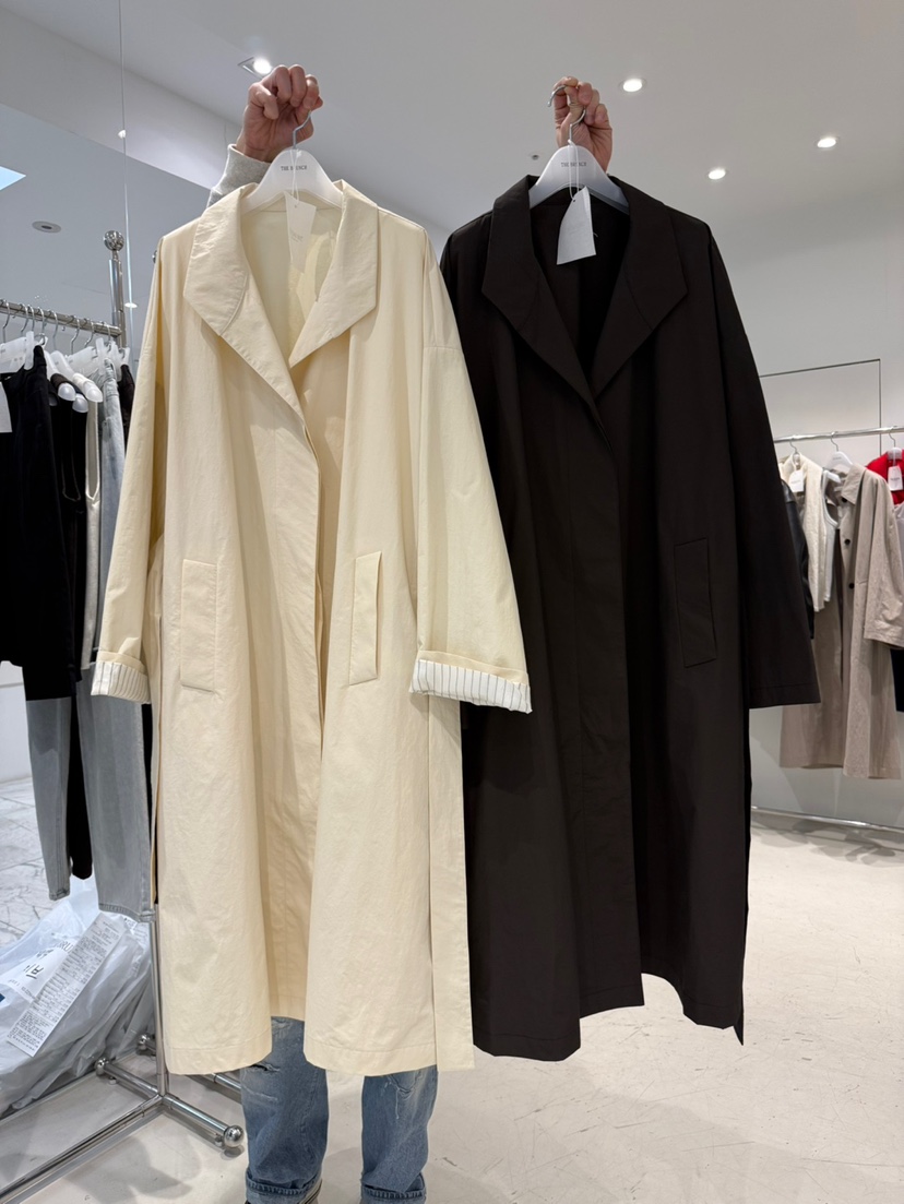 THE BRUNCH韓國直郵實拍女士新款推薦職業長款風衣含腰帶THE BRUNCH長款風衣