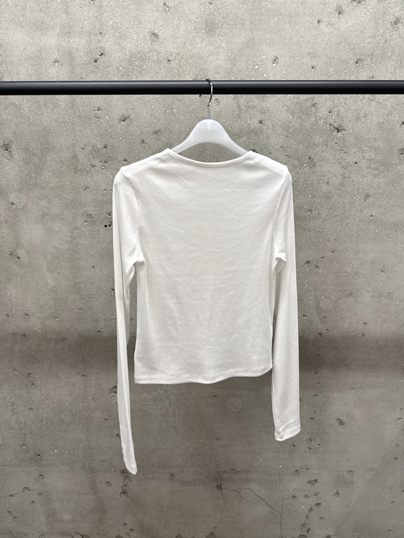 EST韓國東大門直郵女士新品推薦職業休閑26春夏長袖T恤羅紋EST/RAWHAUS長袖T恤