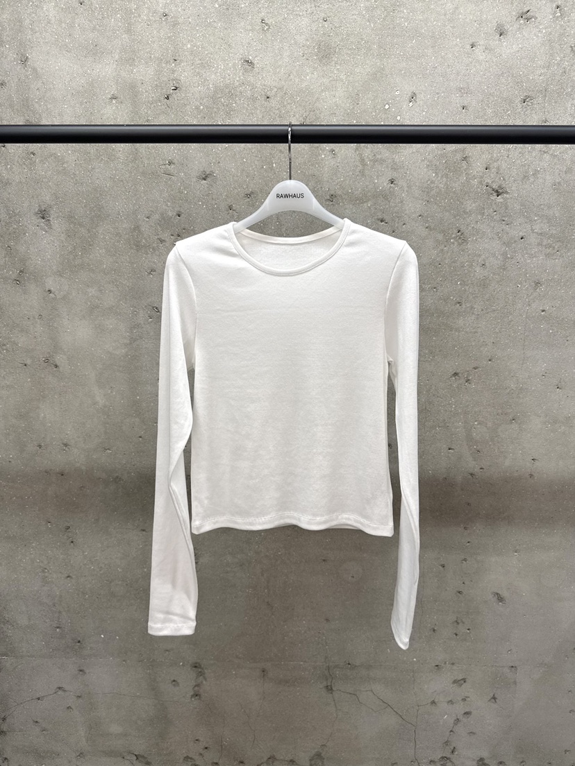 EST韓國東大門直郵女士新品推薦職業休閑26春夏長袖T恤羅紋EST/RAWHAUS長袖T恤圖色1