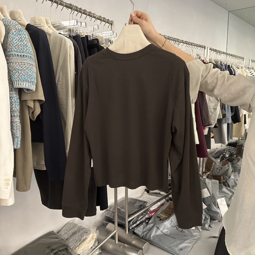 DOUBLE STANDARD/LE SMOKING/MAISONSTAFF韓國東大門直郵女士新品熱賣長袖T恤MAISONSTAFF長袖T恤