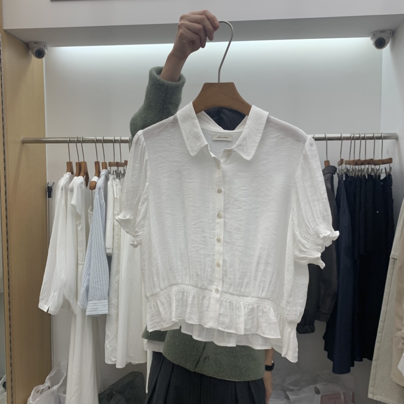 DRESS ROOM韓國直郵實拍女士新款推薦26春夏襯衫蕾絲衫圓領DRESS ROOM襯衫/蕾絲衫圖色2