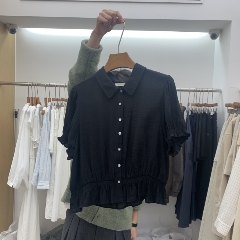 DRESS ROOM韓國直郵實拍女士新款推薦26春夏襯衫蕾絲衫圓領DRESS ROOM襯衫/蕾絲衫圖色3