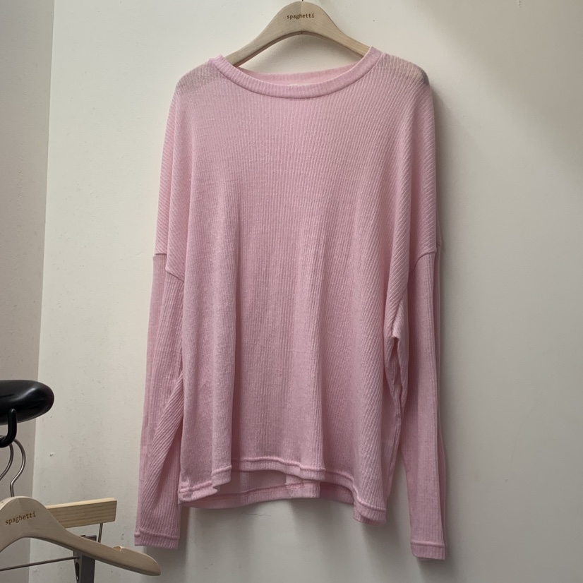 SPAGHETTI韓國代購女裝新品休閑職業熱賣時尚長袖T恤羅紋spaghetti長袖T恤圖色1