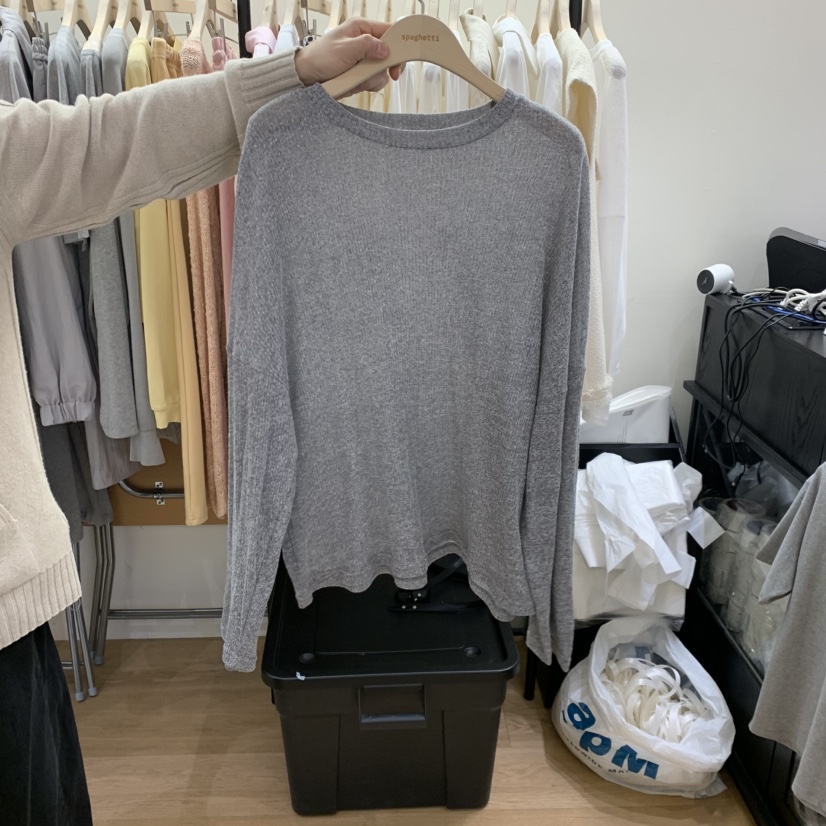 SPAGHETTI韓國代購女裝新品休閑職業熱賣時尚長袖T恤羅紋spaghetti長袖T恤圖色4