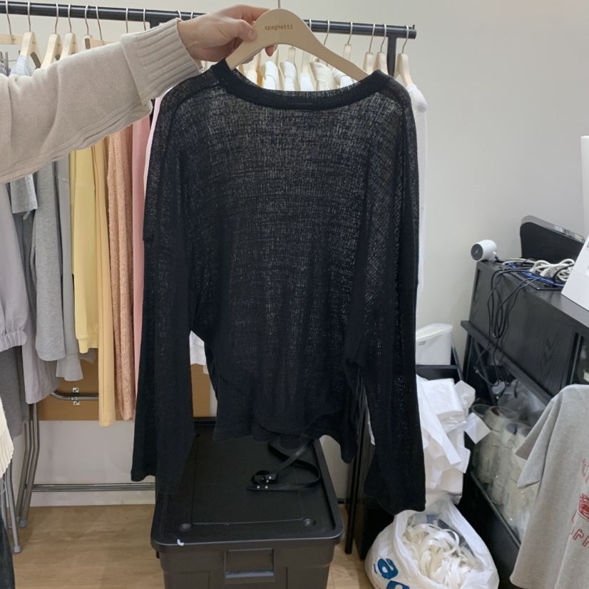 SPAGHETTI韓國代購女裝新品休閑職業熱賣時尚長袖T恤羅紋spaghetti長袖T恤圖色5