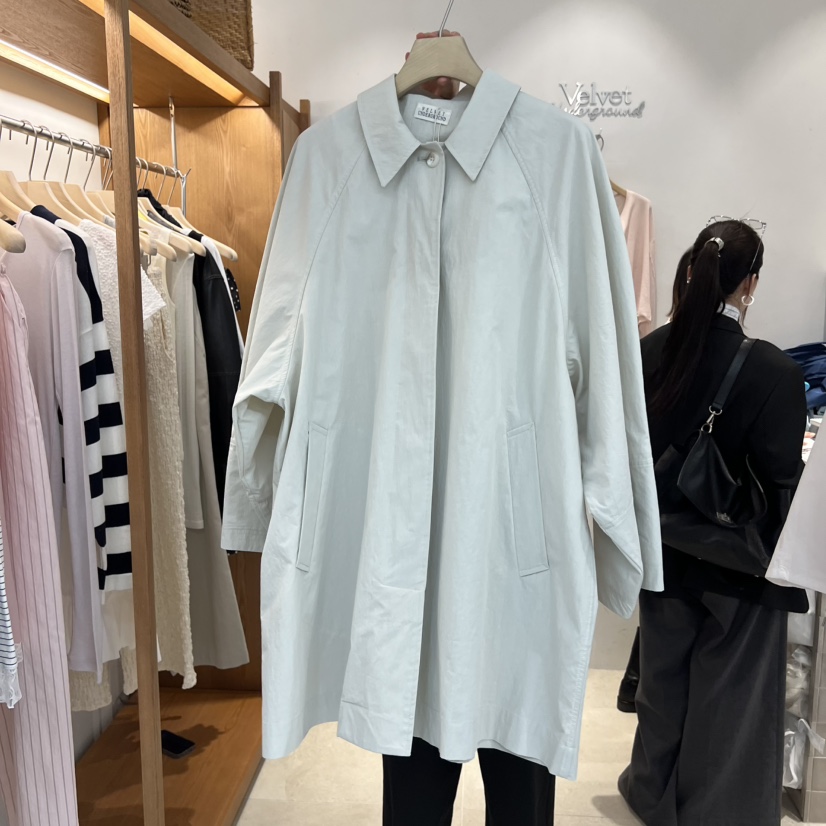 VELVET UNDERGROUND韓國代購女士新品26春夏人氣長款風衣VELVET UNDERGROUND長款風衣圖色1