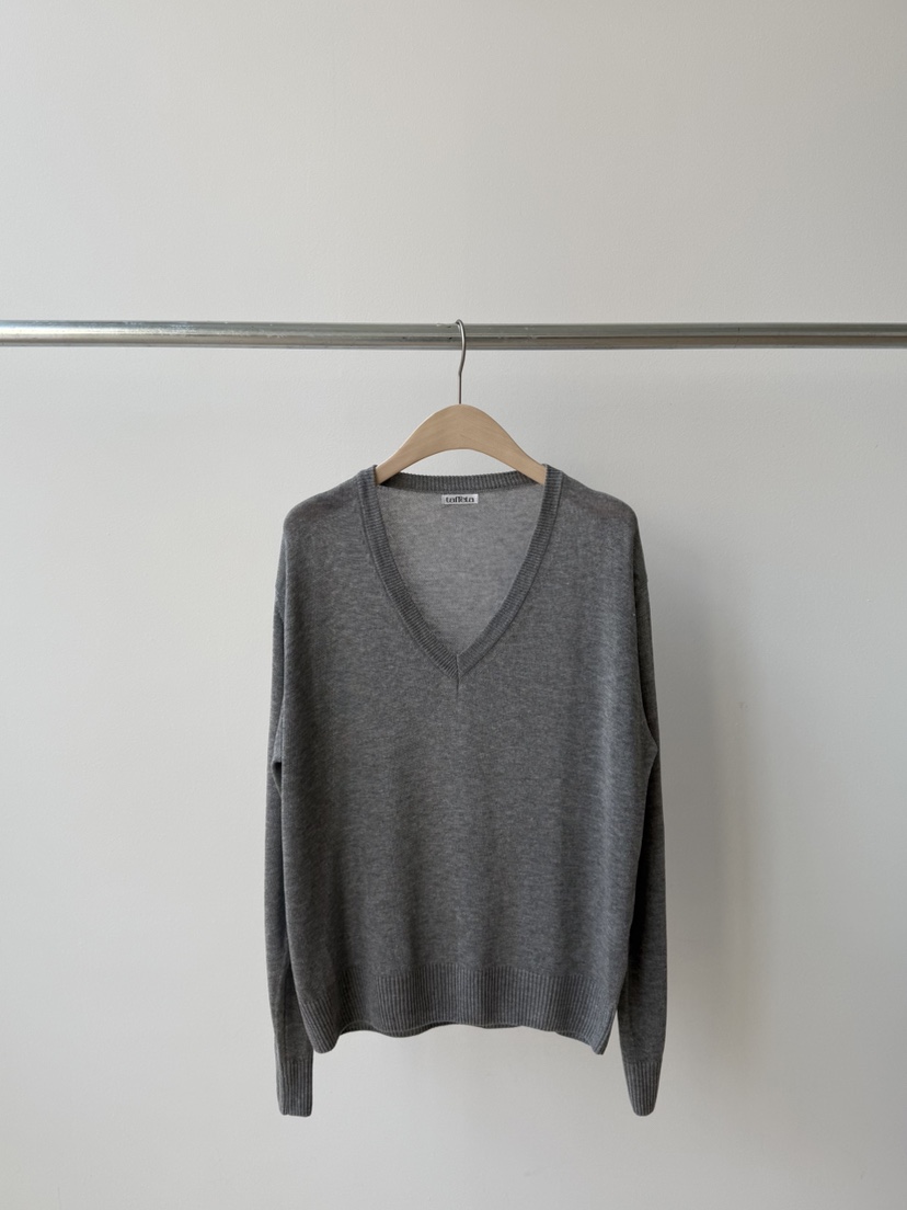 TAFFETA/MURET韓國東大門代購女士新品休閑針織衫V領亞麻TAFFETA/MURET針織衫圖色2