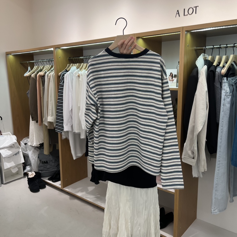 ALOT韓國東大門直郵女裝新款熱賣26春夏人氣推薦職業長袖T恤A LOT長袖T恤