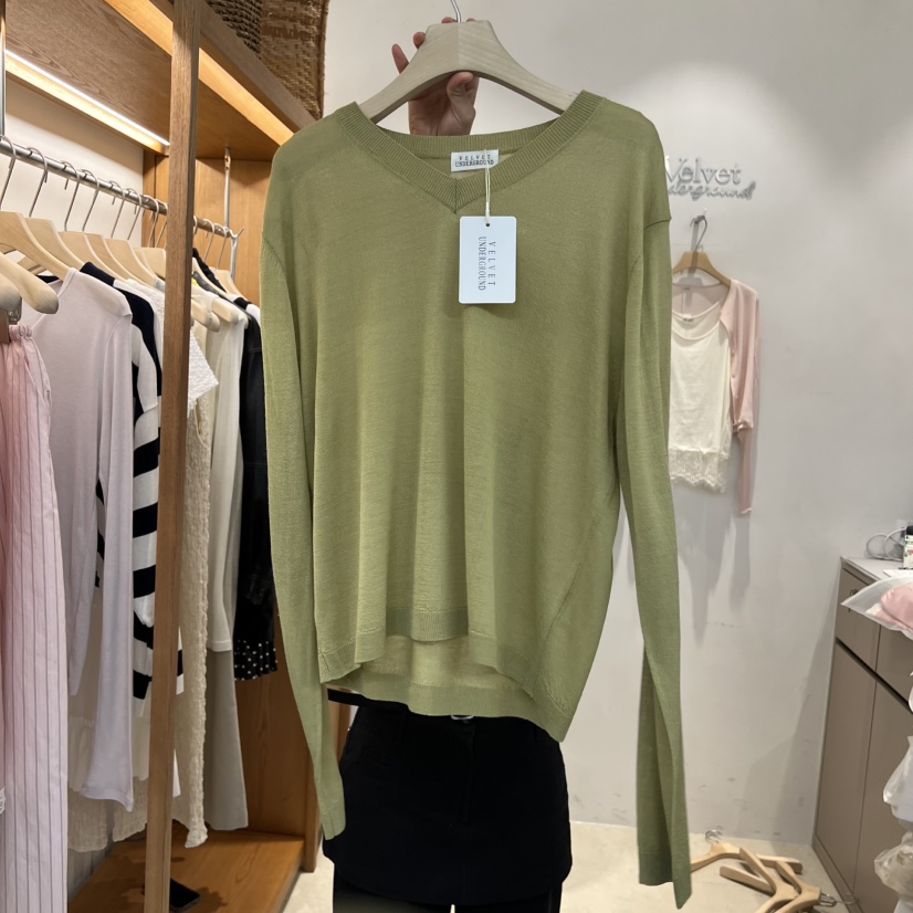 VELVET UNDERGROUND韓國代購女裝新款人氣熱賣針織衫透明VELVET UNDERGROUND針織衫圖色2