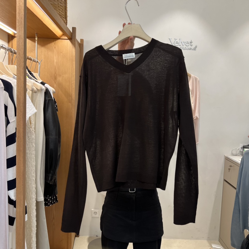 VELVET UNDERGROUND韓國代購女裝新款人氣熱賣針織衫透明VELVET UNDERGROUND針織衫圖色3