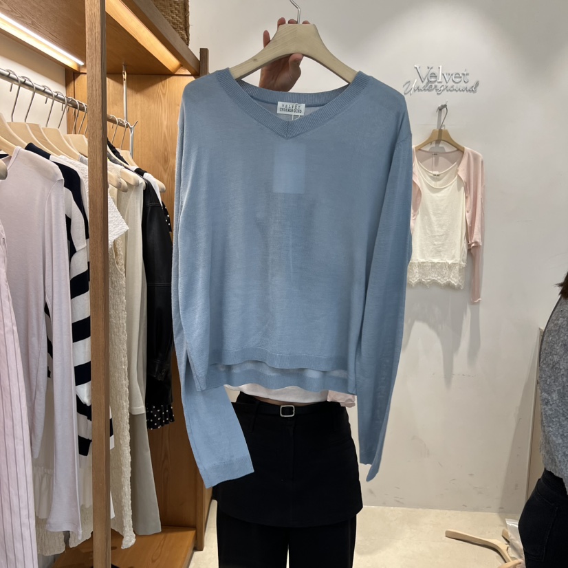 VELVET UNDERGROUND韓國代購女裝新款人氣熱賣針織衫透明VELVET UNDERGROUND針織衫圖色4
