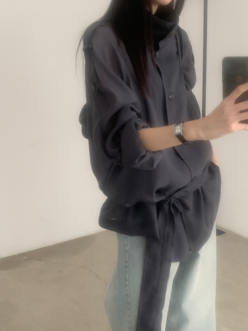 TRUE韓國直郵實拍女裝新款熱賣26春夏休閑人氣夾克含腰帶TRUE夾克