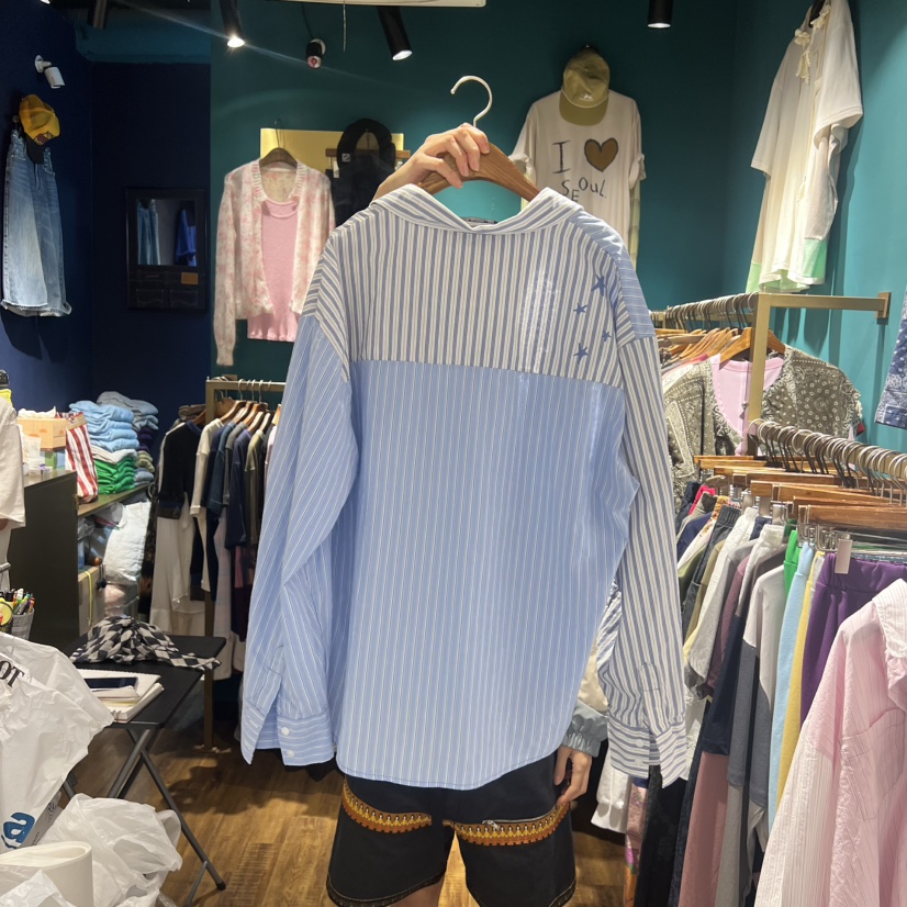 MERCI LINDA韓國代購女裝新款熱賣推薦職業襯衫蕾絲衫亞麻MERCI LINDA襯衫/蕾絲衫