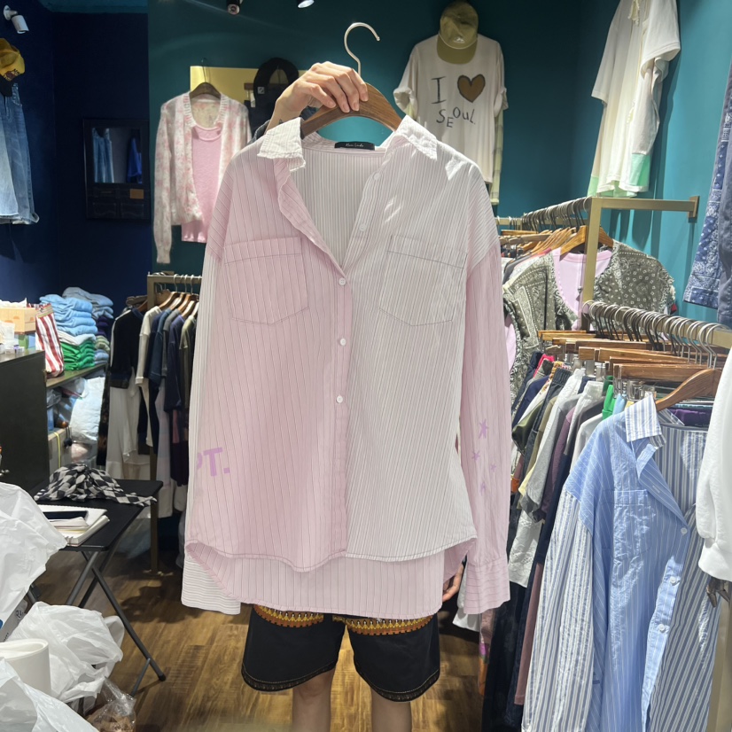 MERCI LINDA韓國代購女裝新款熱賣推薦職業襯衫蕾絲衫亞麻MERCI LINDA襯衫/蕾絲衫圖色1