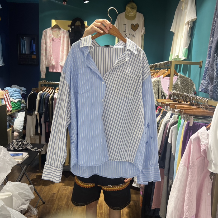 MERCI LINDA韓國代購女裝新款熱賣推薦職業襯衫蕾絲衫亞麻MERCI LINDA襯衫/蕾絲衫圖色2