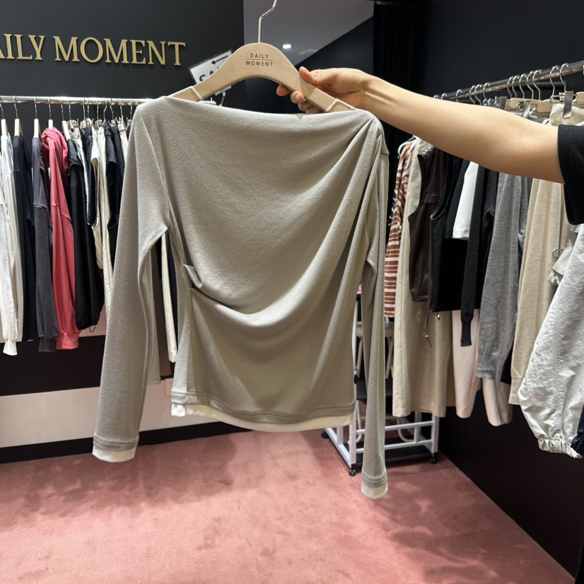 DAILY MOMENT韓國東大門直郵女裝新品26春夏熱賣長袖T恤DAILY MOMENT長袖T恤圖色3