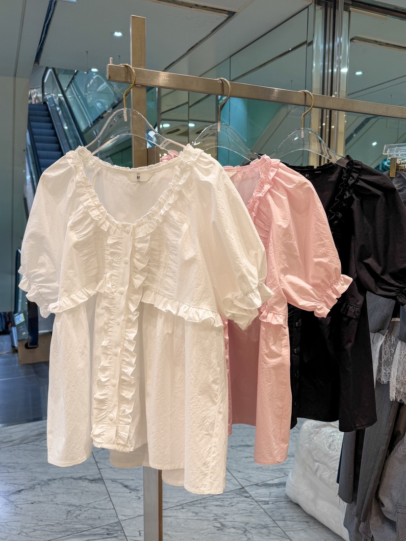 81 MARKET-L韓國直郵女士新款26春夏時尚人氣襯衫蕾絲衫81 MARKET-L襯衫/蕾絲衫