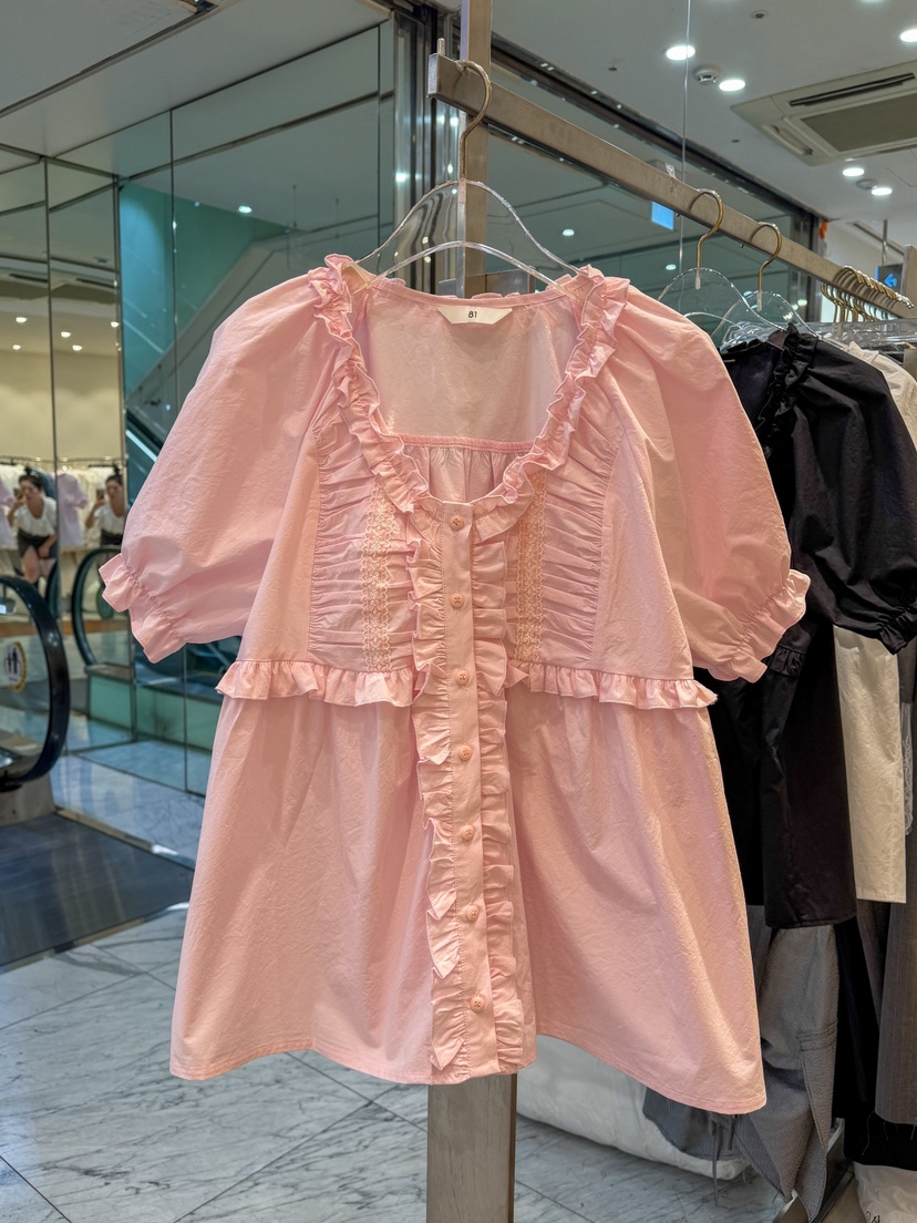 81 MARKET-L韓國直郵女士新款26春夏時尚人氣襯衫蕾絲衫81 MARKET-L襯衫/蕾絲衫圖色2