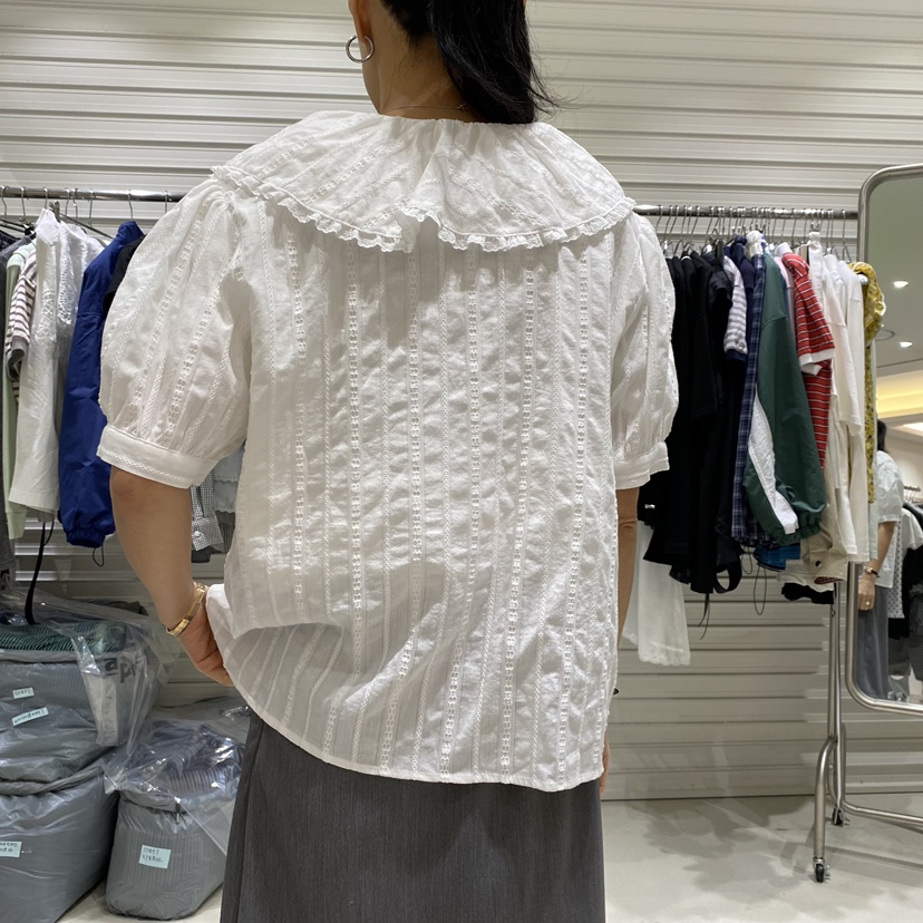 BRICKLANE韓國東大門直郵女士新款休閑襯衫蕾絲衫蕾絲褶皺BRICKLANE襯衫/蕾絲衫