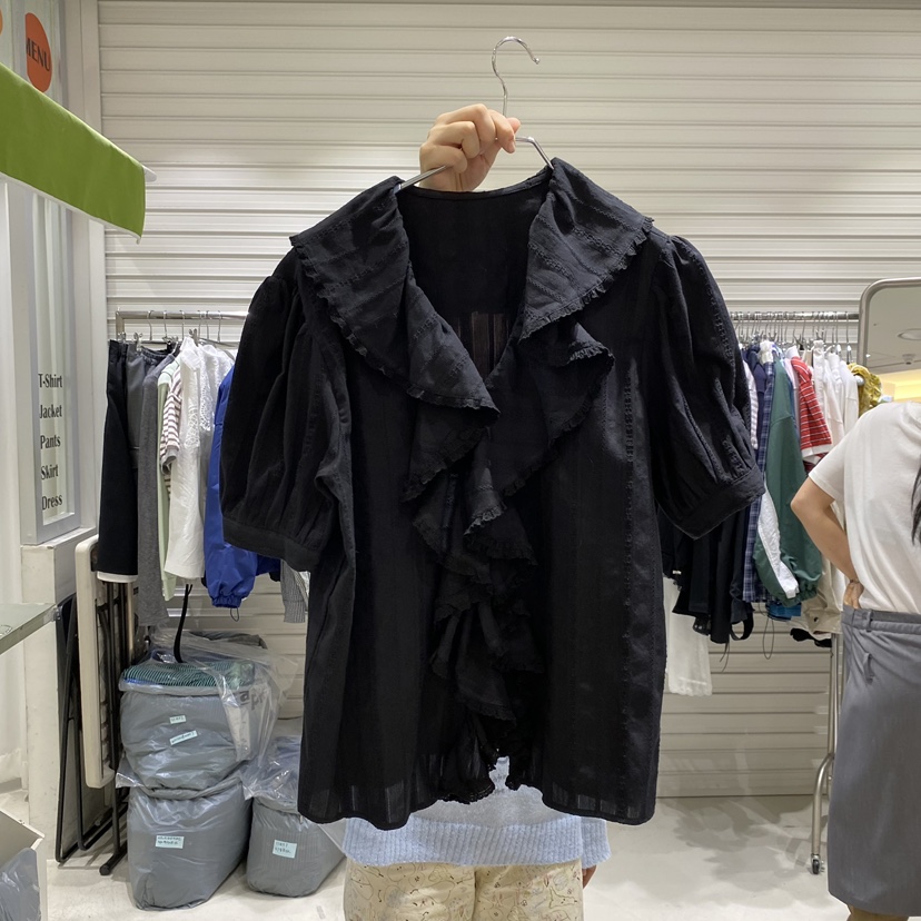 BRICKLANE韓國東大門直郵女士新款休閑襯衫蕾絲衫蕾絲褶皺BRICKLANE襯衫/蕾絲衫圖色1