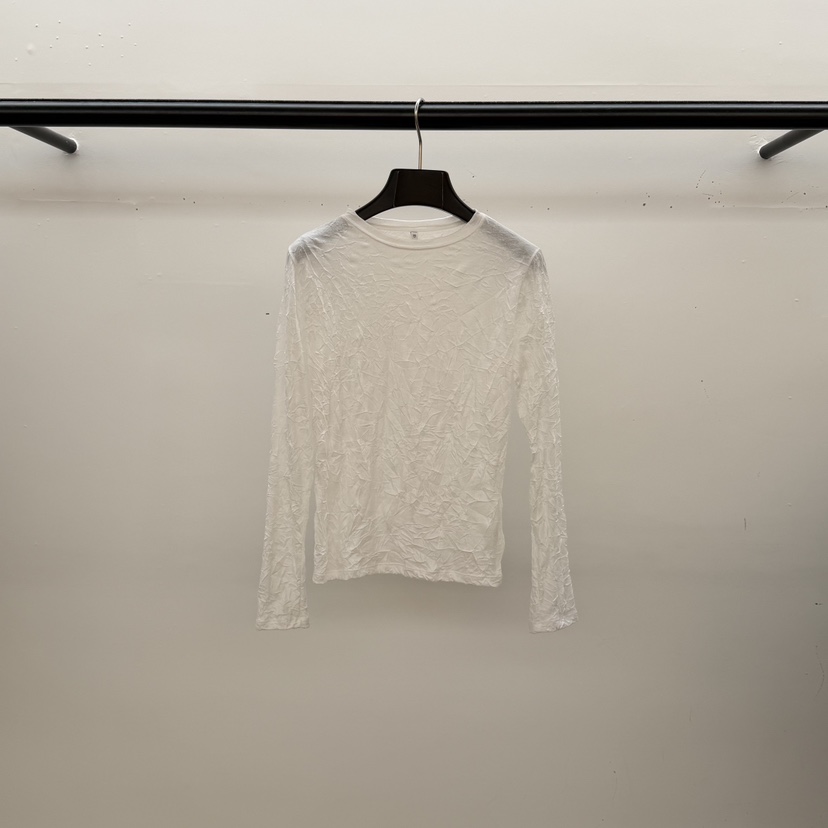 ID韓國直郵實拍女裝新品人氣熱賣推薦時尚26春夏長袖T恤褶皺ID長袖T恤圖色1