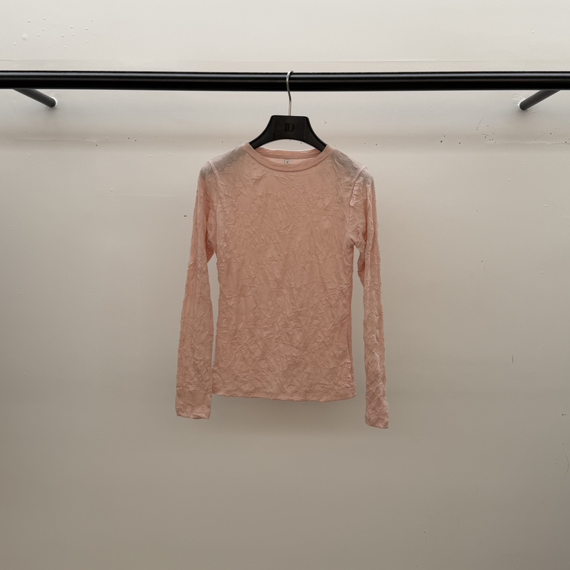 ID韓國直郵實拍女裝新品人氣熱賣推薦時尚26春夏長袖T恤褶皺ID長袖T恤圖色5