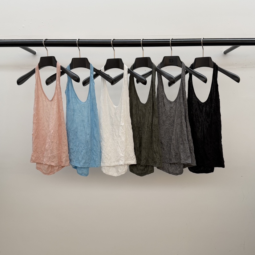 ID韓國東大門直郵女士新品熱賣26春夏休閑職業吊帶背心褶皺ID吊帶/背心